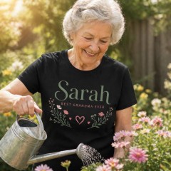 Personalized Grandma T-Shirt, Custom Name Floral, Best Grandma Ever Gift | Trinmama image 3
