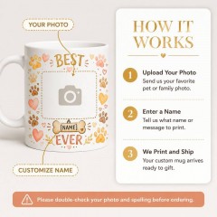 Personalized Best Pet Ever Mug, Custom Pet Photo Ceramic Coffee Cup, Dog Lover Gift | Trinmama image 4