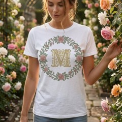 Personalized Vintage Monogram T-Shirt, Custom Initial Letter, Classic Gift | Trinmama image 2