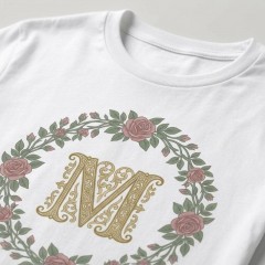 Personalized Vintage Monogram T-Shirt, Custom Initial Letter, Classic Gift | Trinmama image 4