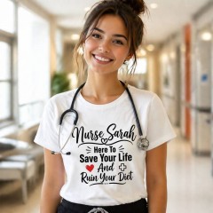 Nurse Humor T-Shirt, Custom Name, Funny Gift | Trinmama image 2