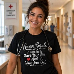 Nurse Humor T-Shirt, Custom Name, Funny Gift | Trinmama image 3