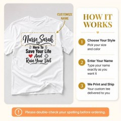 Nurse Humor T-Shirt, Custom Name, Funny Gift | Trinmama image 7