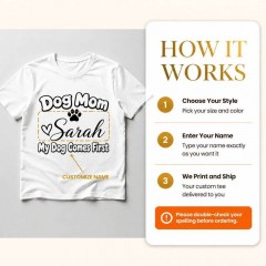 Dog Priority T-Shirt, Custom Name, Funny Dog Mom Gift | Trinmama image 7