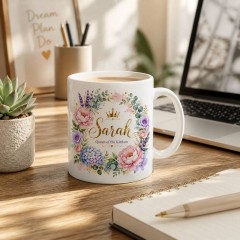 Personalized Queen of the Kitchen Mug, Custom Name Ceramic Coffee Cup, Cooking Lover Gift | Trinmama image 2