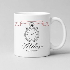 Custom Running Mug with Name, Minimalist Line Art Ceramic Coffee Cup, Runner Gift | Trinmama
