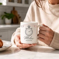 Custom Running Mug with Name, Minimalist Line Art Ceramic Coffee Cup, Runner Gift | Trinmama image 2