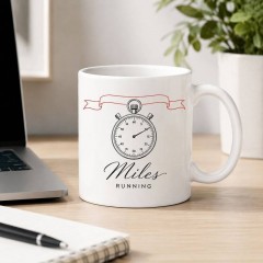Custom Running Mug with Name, Minimalist Line Art Ceramic Coffee Cup, Runner Gift | Trinmama image 3
