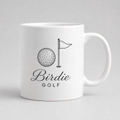 Custom Golf Mug with Name, Minimalist Line Art Ceramic Coffee Cup, Golf Lover Gift | Trinmama