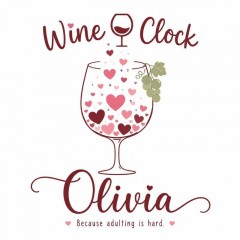 Personalized Wine O Clock Name Canvas Tote Bag, Custom Cotton Shopper, Wine Lover Gift | Trinmama image 5