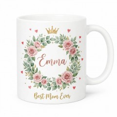 Personalized Best Mom Ever Mug, Custom Name Ceramic Coffee Cup, Mother's Day Gift | Trinmama image 1