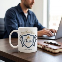 Personalized Best Dad Ever Mug, Custom Name Ceramic Coffee Cup, Father's Day Gift | Trinmama image 3