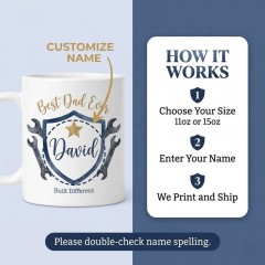 Personalized Best Dad Ever Mug, Custom Name Ceramic Coffee Cup, Father's Day Gift | Trinmama image 4