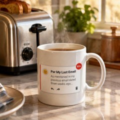 Per My Last Email Funny Coffee Mug, Sarcastic Ceramic Cup, Office Humor Gift for Coworkers | Trinmama image 3