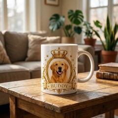 Personalized Pet Photo Mug - Royal Crown Custom Dog Cat Coffee Cup, Custom Name Pet Gift, Pet Memorial Mug, Dog Mom Gift image 2
