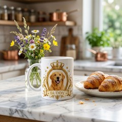 Personalized Pet Photo Mug - Royal Crown Custom Dog Cat Coffee Cup, Custom Name Pet Gift, Pet Memorial Mug, Dog Mom Gift image 3