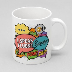 I Speak Fluent Sarcasm Funny Coffee Mug, Sassy Ceramic Cup, Office Humor Gift | Trinmama
