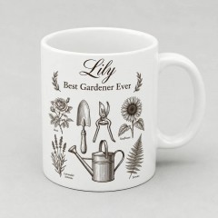 Personalized Best Gardener Ever Mug, Custom Name Ceramic Coffee Cup, Gardening Lover Gift | Trinmama