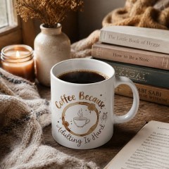 Coffee Because Adulting Is Hard Funny Mug, Relatable Humor Ceramic Coffee Cup, Funny Gift | Trinmama image 3