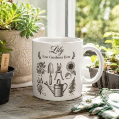 Personalized Best Gardener Ever Mug, Custom Name Ceramic Coffee Cup, Gardening Lover Gift | Trinmama image 3