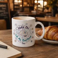 Hold On Let Me Overthink This Funny Mug, Anxiety Humor Ceramic Coffee Cup, Funny Gift | Trinmama image 3