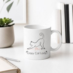 Personalized Crazy Cat Lady Mug, Custom Name Ceramic Coffee Cup, Cat Lover Gift | Trinmama image 2