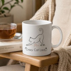 Personalized Crazy Cat Lady Mug, Custom Name Ceramic Coffee Cup, Cat Lover Gift | Trinmama image 3