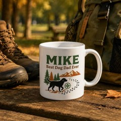 Personalized Best Dog Dad Ever Mug, Custom Name Ceramic Coffee Cup, Dog Dad Gift | Trinmama image 2