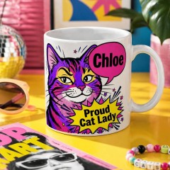 Personalized Proud Cat Lady Mug, Custom Name Ceramic Coffee Cup, Cat Lover Gift | Trinmama image 2