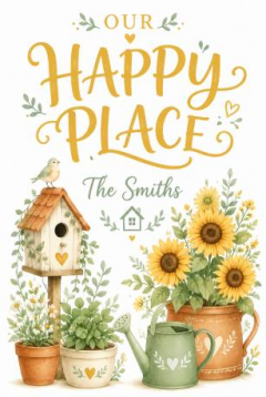 Personalized Our Happy Place Garden Flag & Custom Yard Flag - Custom Name image 4
