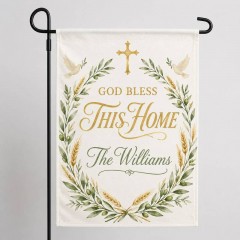 Personalized God Bless This Home Garden Flag & Custom Yard Flag - Custom Name