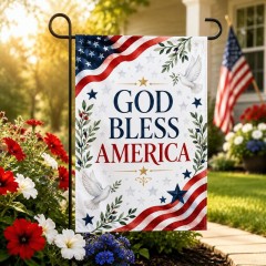 God Bless America Patriotic Garden Flag, 4th of July Yard Flag, Outdoor Decor | Trinmama image 2