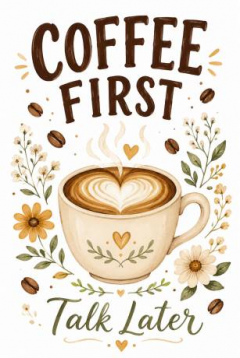 Coffee First Talk Later Garden Flag, Funny Coffee Yard Flag, Outdoor Decor | Trinmama image 4
