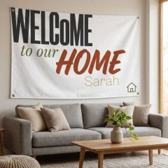 Personalized Welcome to Our Home House Flag, Custom Name Flag, Outdoor Decor | Trinmama image 2