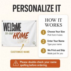Personalized Welcome to Our Home House Flag, Custom Name Flag, Outdoor Decor | Trinmama image 6
