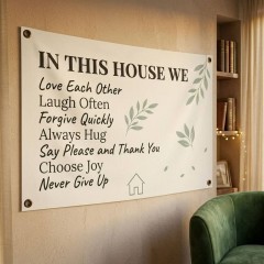 In This House We Love House Flag, Family House Rules Flag, Outdoor Decor | Trinmama image 3