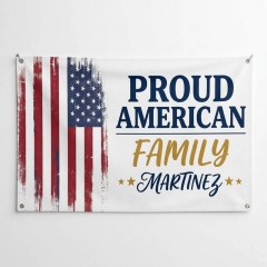 Personalized Proud American Family House Flag, 4th of July Patriotic Flag, Outdoor Decor | Trinmama