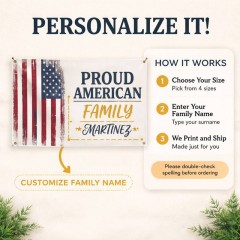 Personalized Proud American Family House Flag, 4th of July Patriotic Flag, Outdoor Decor | Trinmama image 6