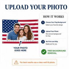 Personalized American Flag Photo House Flag, Custom Photo Patriotic Flag, Outdoor Decor | Trinmama image 6