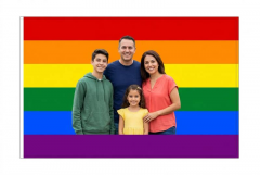Personalized Rainbow Pride Family Photo House Flag, Custom Photo Flag, Outdoor Decor | Trinmama image 4