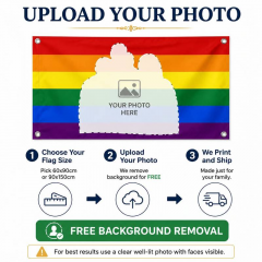 Personalized Rainbow Pride Family Photo House Flag, Custom Photo Flag, Outdoor Decor | Trinmama image 6