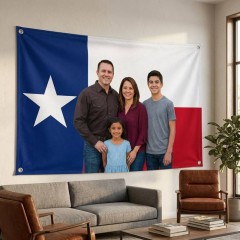 Personalized Texas State Flag Family Photo House Flag, Custom Photo Flag, Texas Decor | Trinmama image 2