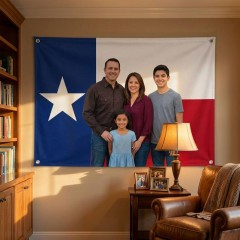 Personalized Texas State Flag Family Photo House Flag, Custom Photo Flag, Texas Decor | Trinmama image 3