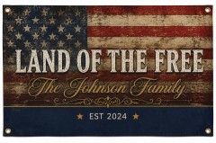 Personalized Land of the Free House Flag, Custom Name Patriotic Flag, Outdoor Decor | Trinmama image 4