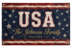 Personalized USA Stars Pride House Flag, Custom Name Patriotic Flag, Outdoor Decor | Trinmama image 4