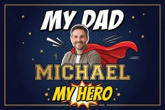 My Dad My Hero Personalized House Flag, Custom Photo Name Flag, Father's Day Gift | Trinmama image 2