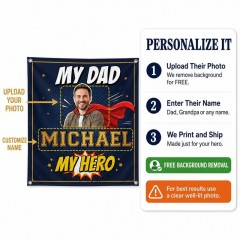My Dad My Hero Personalized House Flag, Custom Photo Name Flag, Father's Day Gift | Trinmama image 6