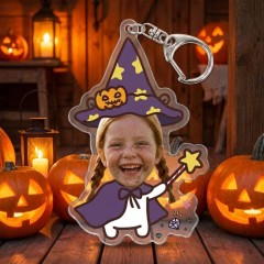 Custom Photo Wizard with Magic Wand Keychain, Acrylic Charm, Magical Gift | Trinmama image 2