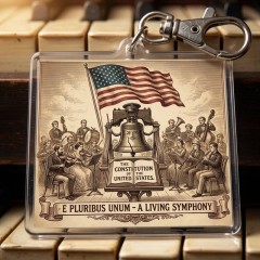 USA 250th Anniversary Living Symphony Liberty Bell Keychain, Acrylic Charm, Patriotic Gift | Trinmama image 2