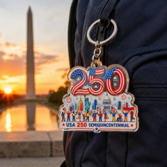 USA 250th Semiquincentennial Celebration Keychain, Acrylic Charm, Patriotic Gift | Trinmama image 2